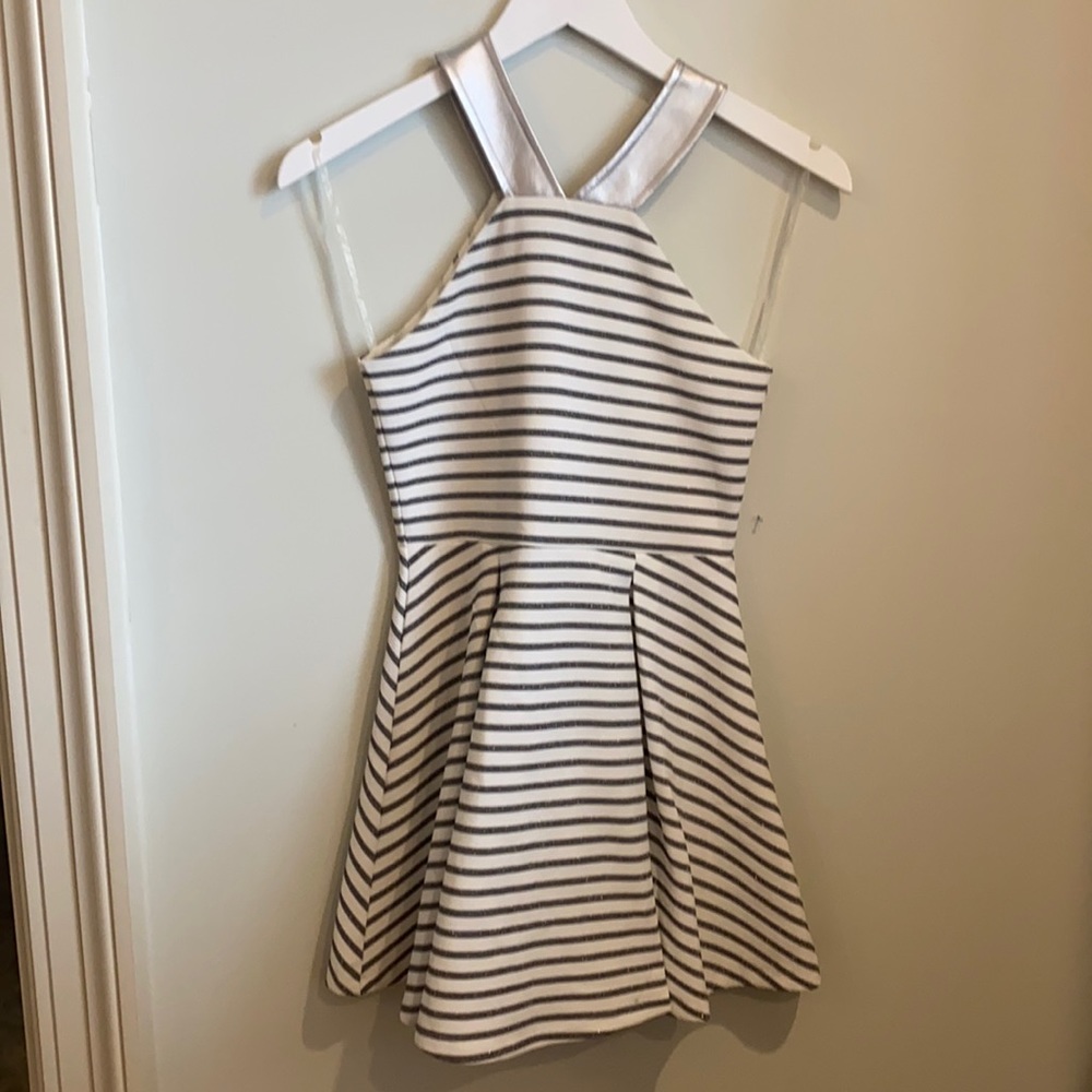 White and silver girls dress